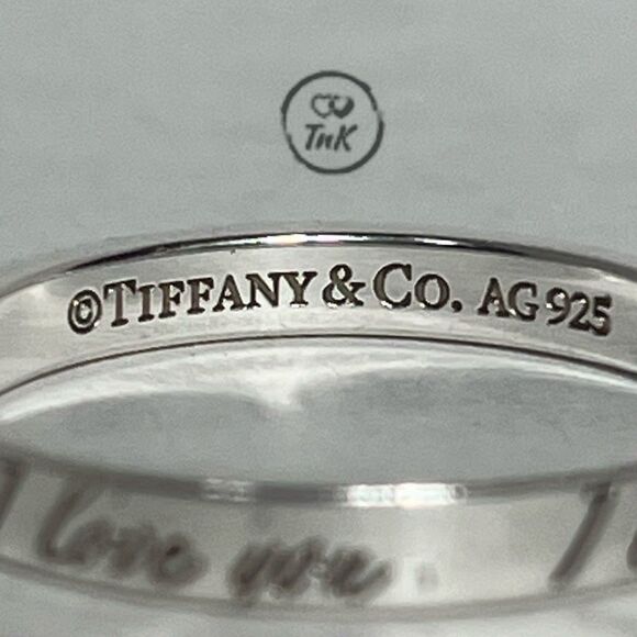 Tiffany Retired Notes "I Love You" Ring - Sterling Silver - Size 8.5 - Picture 15 of 16